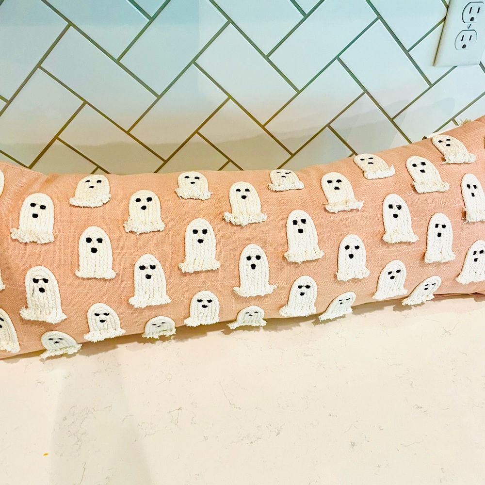 NWT pink ghost pillow